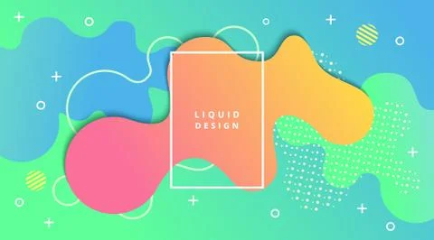 Liquid Gradient Background with fluid shape landscape composition Illustrazione stock