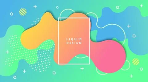Liquid Gradient Background with fluid shape landscape composition Illustrazione stock