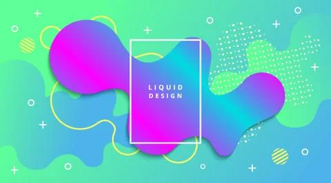 Liquid Gradient Background with fluid shape landscape composition Illustrazione stock