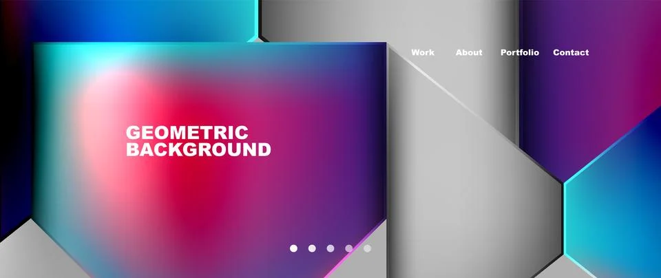 Liquid gradient blend of violet and magenta in a geometric rectangle background Stock Illustration