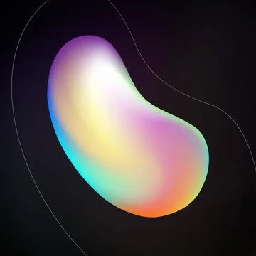 Liquid Gradient Colorful Element on Black Background Stock Illustration