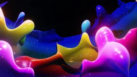 Liquid gradient rainbow color. Bright glossy paint surface as abstract festive 스톡 일러스트