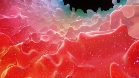 Liquid gradient red color. Bright glossy paint surface as abstract festive Illustrazione stock