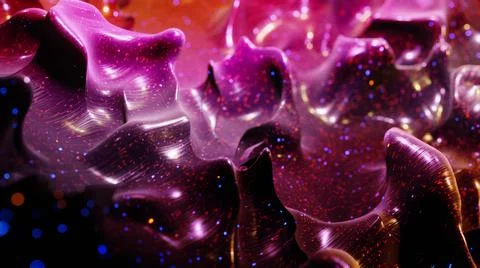 Liquid gradient red purple. Bright glossy paint surface as abstract festive イラスト素材