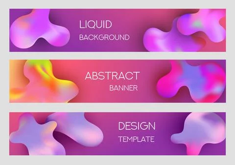 Liquid gradient shapes design template. Banner or brochure vector mockup. Stock Illustration