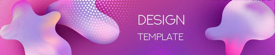 Liquid gradient shapes design template. Banner or brochure vector mockup. Stock Illustration