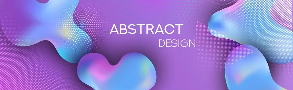 Liquid gradient shapes design template. Banner or brochure vector mockup. Illustration