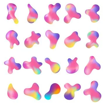 Liquid gradient shapes vector design. Modern abstract neon design elements. Stock Illustration