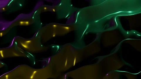 Liquid green and gold waves Stock Footage 340523221