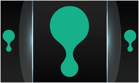 Liquid green drop on abstract dark background Stock Illustration