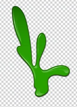Liquid green paint. Splashes and smudges. Slime vector illustration. Illustrazione stock