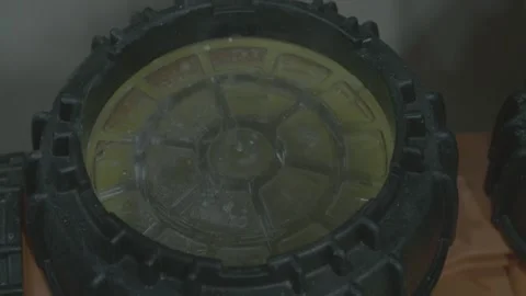 Liquid gurgles, fermentation in container Stock Footage 270539092