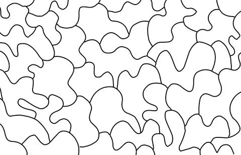 Liquid hand drawn line shapes background. Empty creative banner with with a.. Stock Illustration