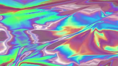 Liquid Holographic Background Animation. Smooth Silk Surface With Ripples. 4K Stock Footage 195094195