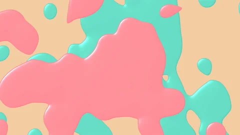 Liquid Ink Bubbles Flowing Paint Splash Background Animation Cartoon Style Stock Footage 88655867