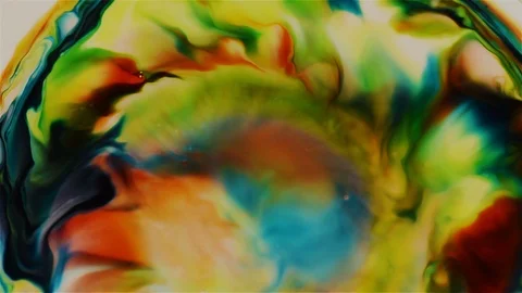 Liquid Ink Colors Blending Burst Swirl Psychedelic Fluid Stock Footage 97682425