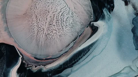 Liquid ink, paint drop stain on background, paint bloom with circle flow, Stock Footage 247235211