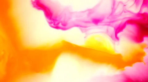 Liquid ink two colors yellow and magenta blending burst swirl fluid 動画素材 68093621