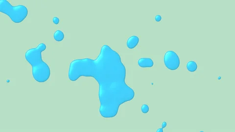 Liquid Ink Water Bubbles Flowing Paint Splash Background Animation Cartoon Style Stock Footage 88675061