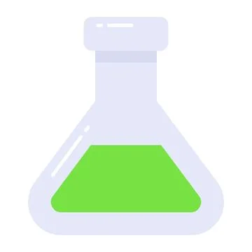 Liquid inside flask showing concept of lab experiment Illustrazione stock