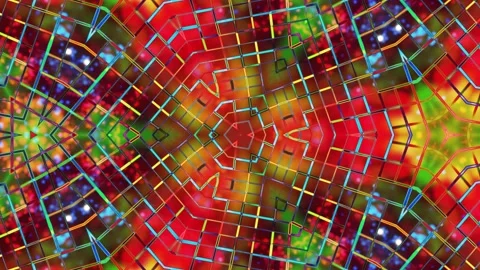Liquid iridescent symmetrical pattern like kaleidoscope with waves. 3D stylish Stock Footage 137465562