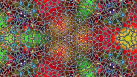 Liquid iridescent symmetrical pattern like kaleidoscope with waves. 3D stylish Stock Footage 137465566