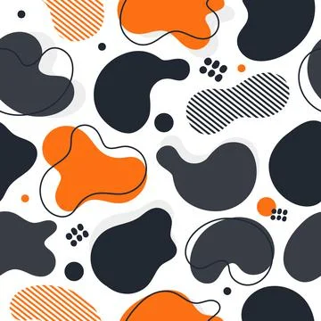 Liquid irregular shapes. Abstract pattern. Amorphous ovals. Fluid jelly Stock Illustration