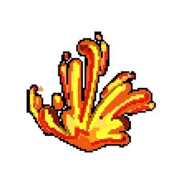 Liquid lava splash pixel art vector illustration 스톡 일러스트