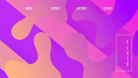 Liquid Layout. Tech Landing Page. Geometric Element. Neon Backgr Illustrazione stock