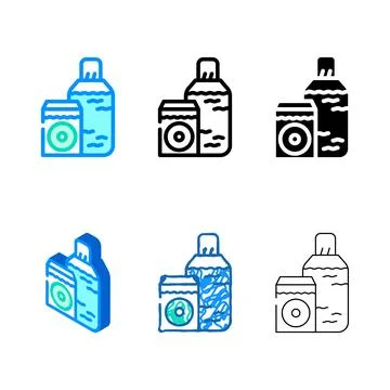 Liquid for lens color icon vector multipack Stock Illustration