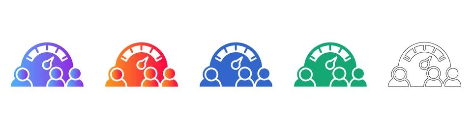 Liquid Level Meter Icons for Fluid Measurement Stock Illustration