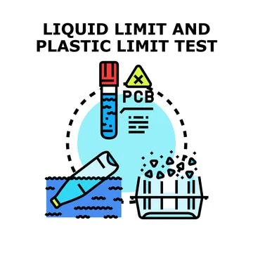 Liquid limit and plastic limit geotechnical testing concept Stock Illustration