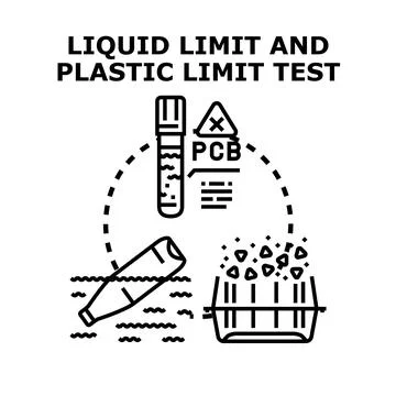 Liquid limit and plastic limit geotechnical testing concept Stock Illustration