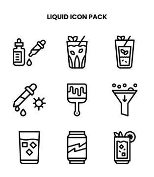 Liquid Line Design Icons Pack Stockillustratie