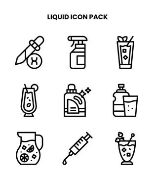 Liquid Line Graphics Icons Pack Stock Illustration