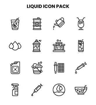Liquid Line Graphics Icons Pack Stock Illustration
