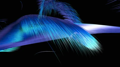 Liquid lines in dynamic blue abstract motion background. Stock Footage 142281051