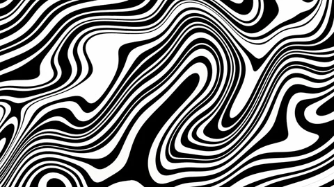 Liquid Lines Retro Background Loop Black And White Stock-Footage 249029519