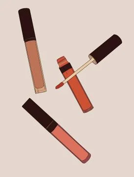 Liquid lipstick matte ,sketch vector. Stock Illustration