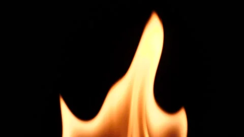 Liquid looking flames burning isolated on black in slow motion Video stock 233317044