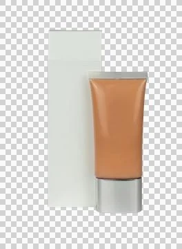 Liquid makeup foundation out of blank white cardboard box isolated from bac.. Stock Illustration