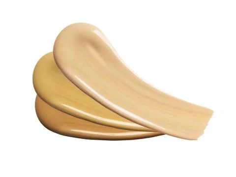 Liquid makeup foundation smears of different skin tone shades isolated Stock Photos