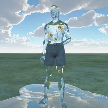 Liquid man with goldfish Stock-Illustration