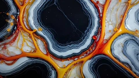 Liquid marble abstraction with gold touch Stock Footage 307767142