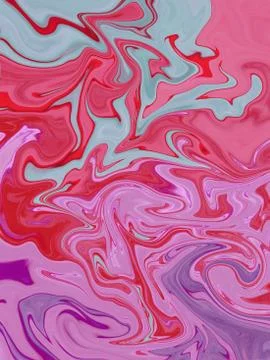 The liquid marble texture is green, red and purple. Stock Illustration