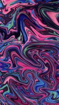 The liquid marble texture has blue, green and pink colors. Stock Illustration