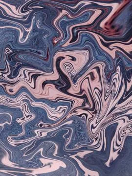 The liquid marble texture has pink, blue and black colors. Stock Illustration