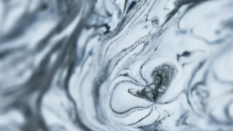 Liquid marble texture paint mix white black ink Stock Footage 287942575