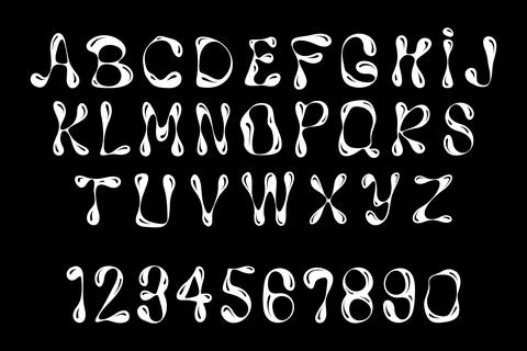 Liquid Mercury font Stock Illustration