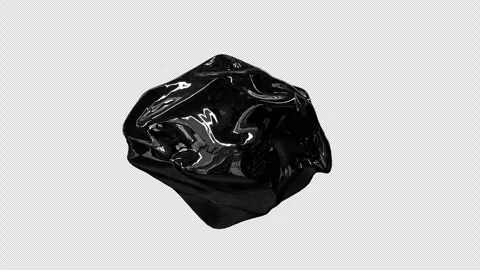 Liquid Metal Abstract Object Loop Animation with Transparent Background Stock Footage 345301994